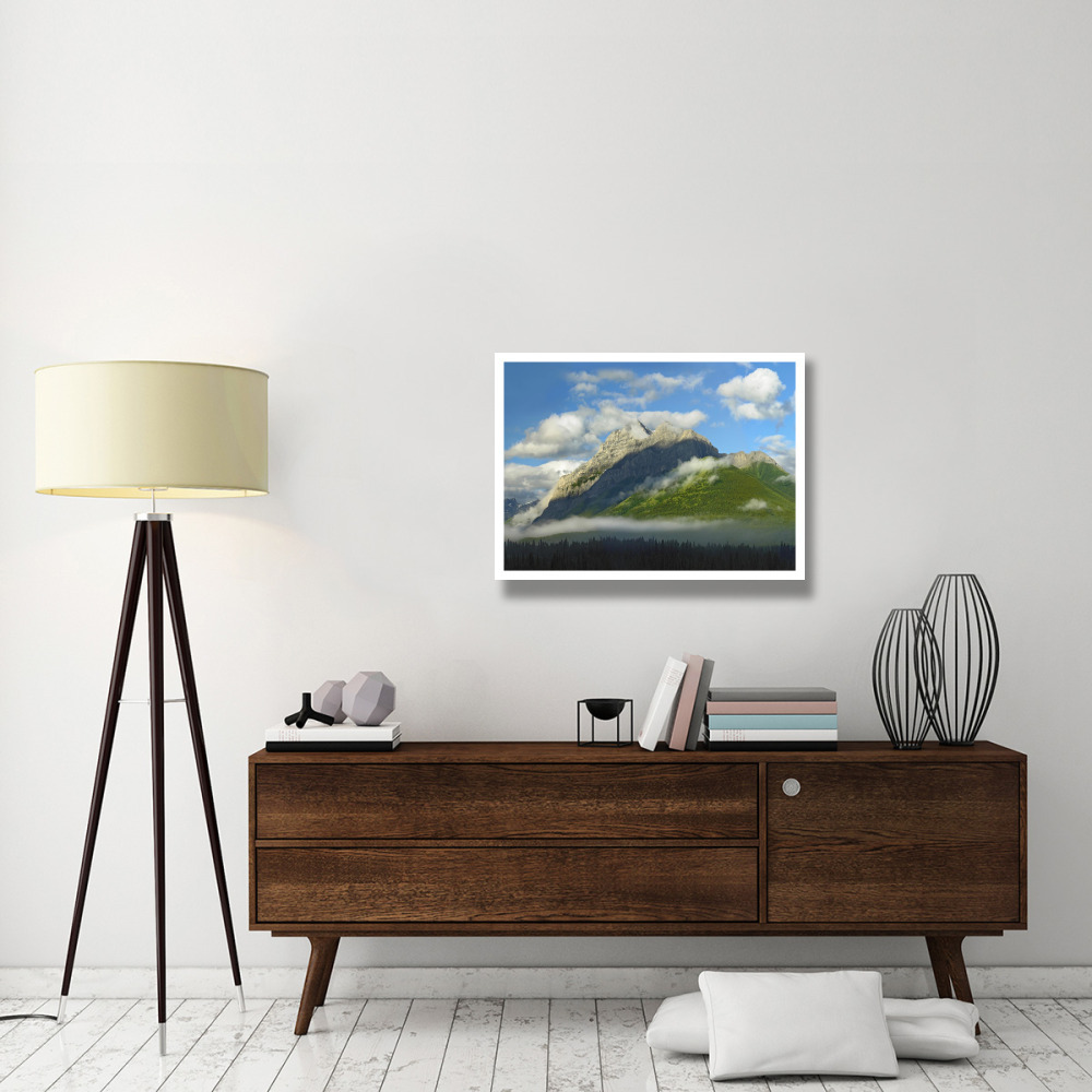 Mt Kidd with slopes covered in coniferous forest, Kananaskis Country, Alberta, Canada-Paper Art-34&quotx26"