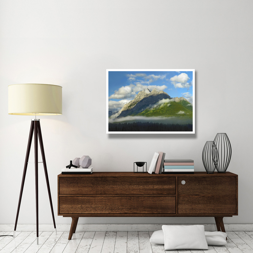 Mt Kidd with slopes covered in coniferous forest, Kananaskis Country, Alberta, Canada-Paper Art-42&quotx32"