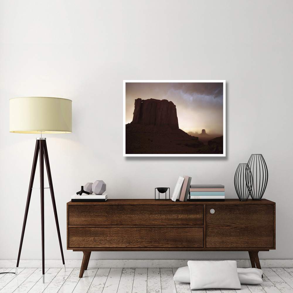 Sandstorm, Elephant Butte at north window, Monument Valley Navajo Tribal Park, Arizona-Paper Art-42&quotx32"