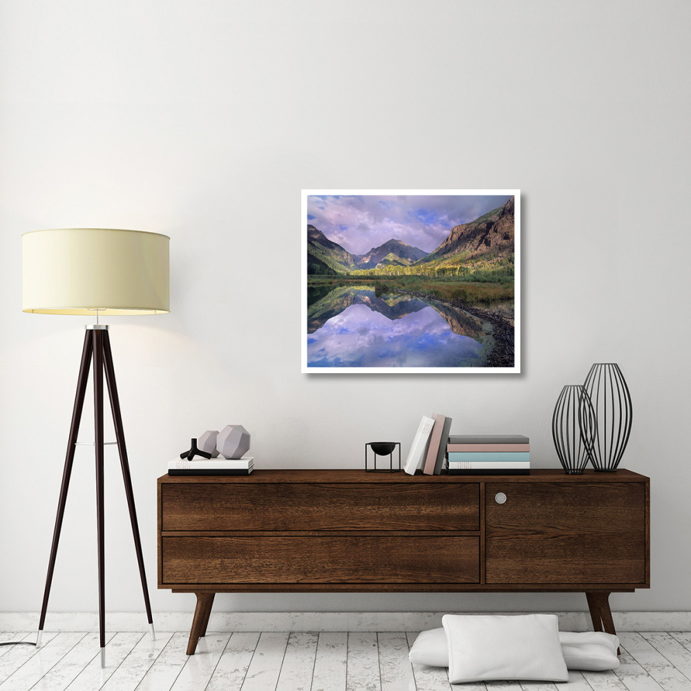 Handies Peak reflected in beaver pond, Maroon Bells-Snowmass Wilderness Area, Colorado-Paper Art-38&quotx31.88"