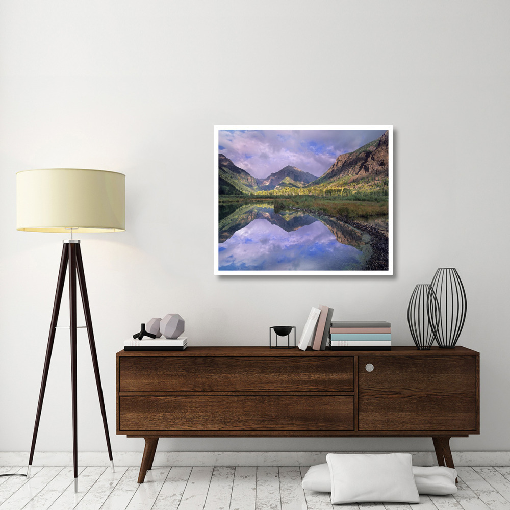 Handies Peak reflected in beaver pond, Maroon Bells-Snowmass Wilderness Area, Colorado-Paper Art-42&quotx35.2"