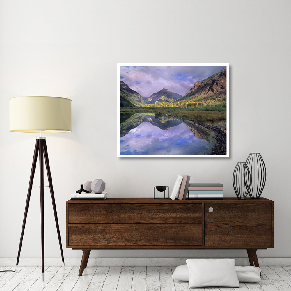 Handies Peak reflected in beaver pond, Maroon Bells-Snowmass Wilderness Area, Colorado-Paper Art-46&quotx38.52"