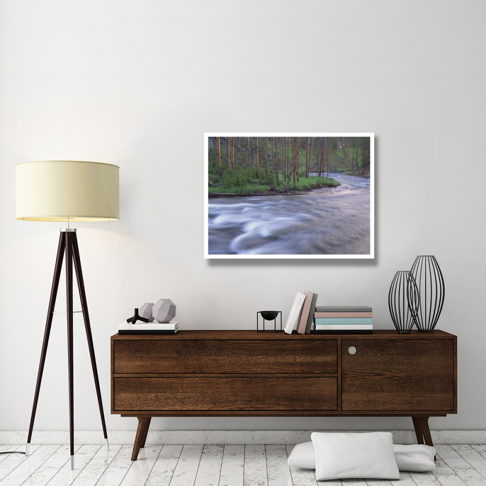 Gibbon River rapids popular river for trout fishing, Yellowstone National Park, Wyoming-Paper Art-42&quotx32"