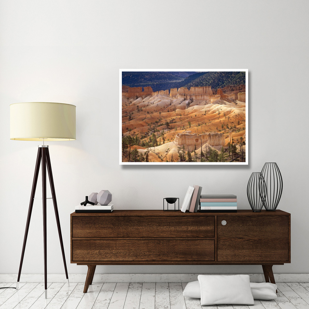Landscape of eroded formations called hoodoos and fins, Bryce Canyon National Park, Utah-Paper Art-50&quotx38"