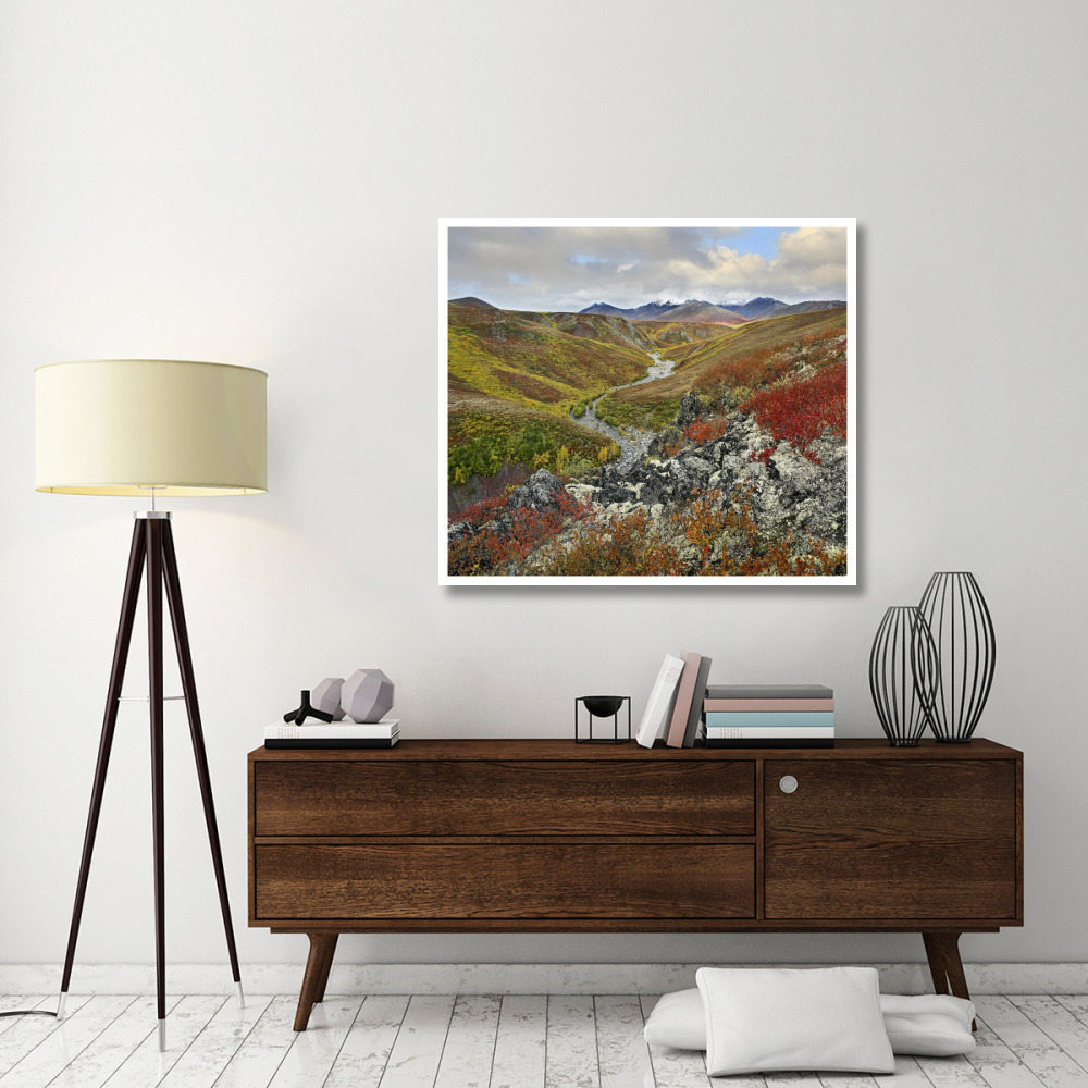 River flowing through tundra, Ogilvie Mountains, Tombstone Territorial Park, Yukon, Canada-Paper Art-46&quotx40.72"