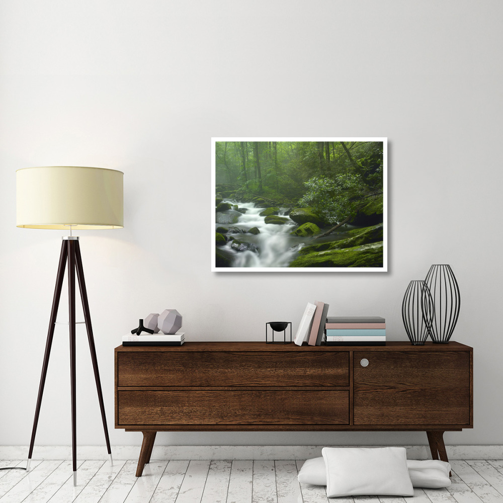 Roaring Fork River flowing through forest in Great Smoky Mountains National Park, Tennessee-Paper Art-42&quotx32"