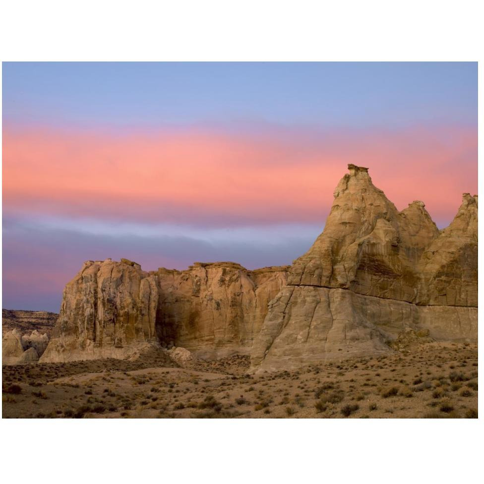 Sandstone formations in Kaiparowits Plateau, Grand Staircase, Escalante National Monument, Utah-Paper Art-50&quotx38"