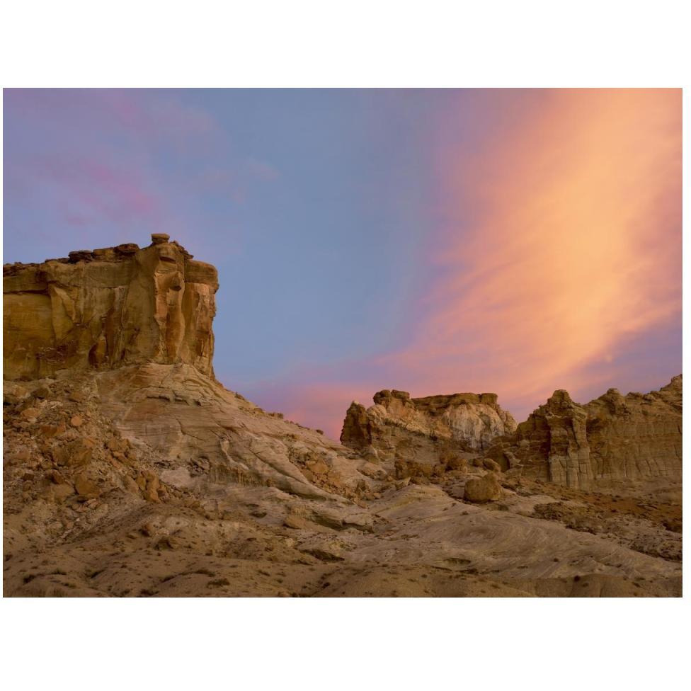 Sandstone formations in Kaiparowits Plateau, Grand Staircase, Escalante National Monument, Utah-Paper Art-50&quotx38"