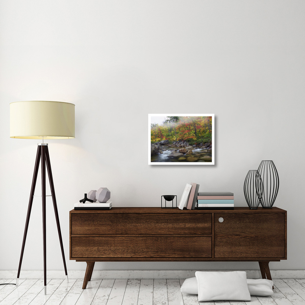 Swift River flowing through fall colored forest, White Mountains National Forest, New Hampshire-Paper Art-26&quotx20"