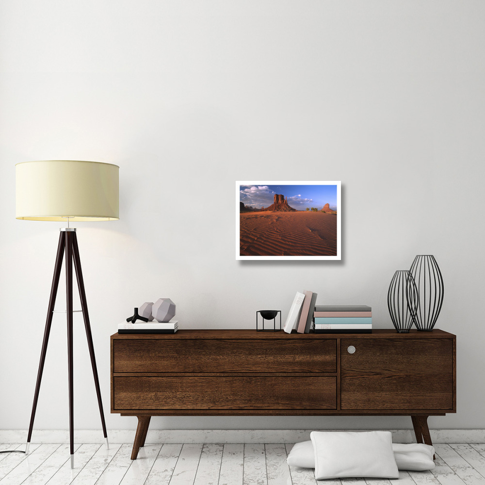 The east and west Mittens surrounded by rippled sand, Monument Valley Navajo Tribal Park, Arizona-Paper Art-26&quotx20"