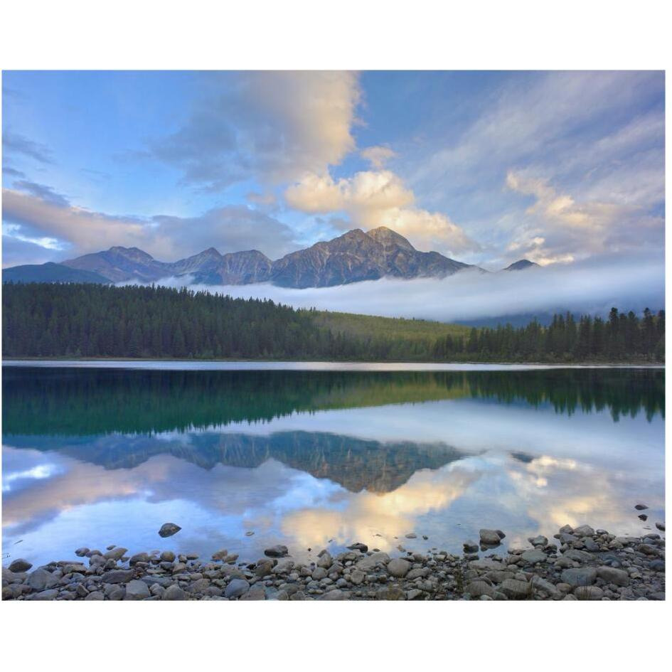 Pyramid Mountain and boreal forest reflected in Patricia Lake, Jasper National Park, Alberta, Canada-Paper Art-30&quotx24"
