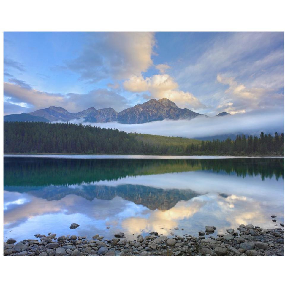 Pyramid Mountain and boreal forest reflected in Patricia Lake, Jasper National Park, Alberta, Canada-Paper Art-37&quotx30"