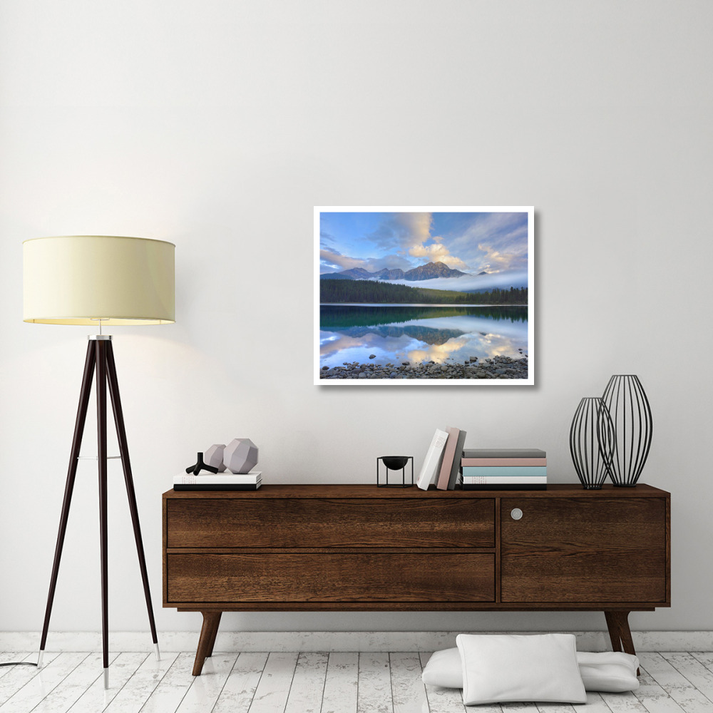 Pyramid Mountain and boreal forest reflected in Patricia Lake, Jasper National Park, Alberta, Canada-Paper Art-37&quotx30"