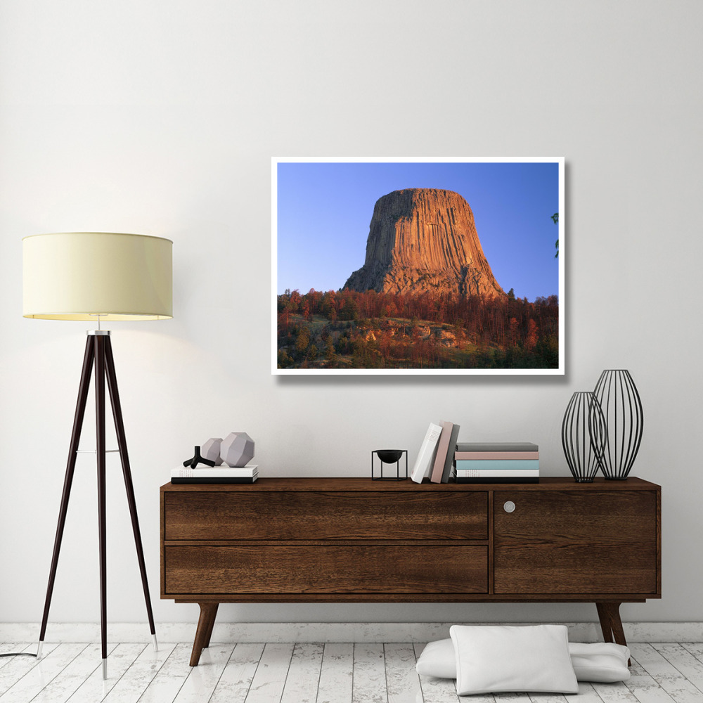Devil's Tower National Monument showing famous basalt tower, sacred site for Native Americans, Wyoming-Paper Art-50&quotx38"
