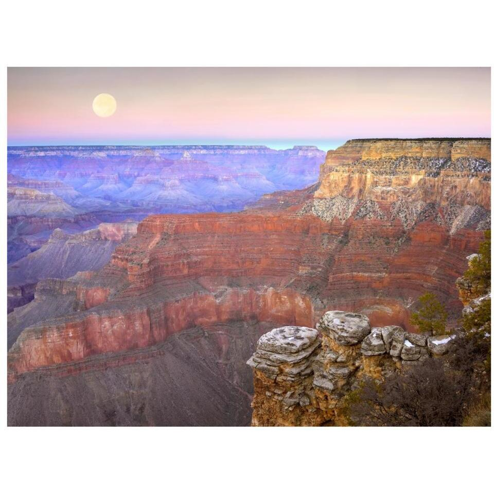 Full moon over the Grand Canyon at sunset as seen from Pima Point, Grand Canyon National Park, Arizona-Paper Art-34&quotx26"