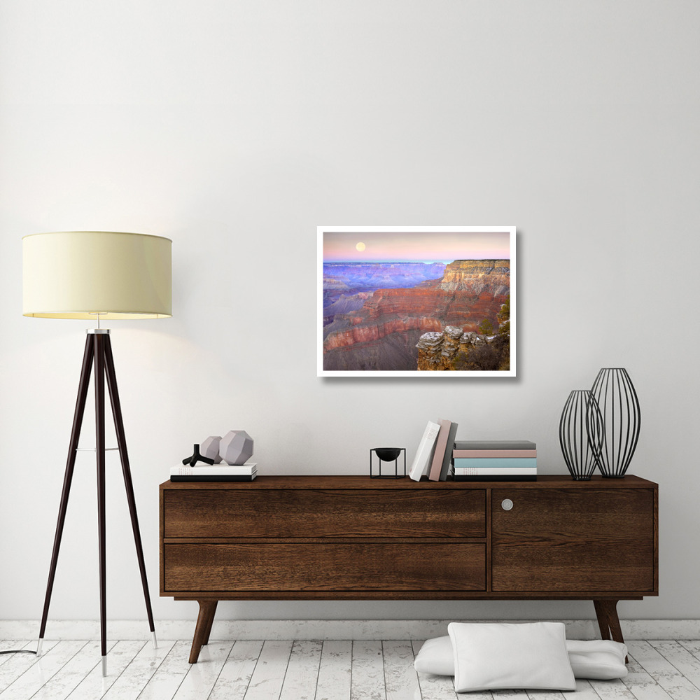 Full moon over the Grand Canyon at sunset as seen from Pima Point, Grand Canyon National Park, Arizona-Paper Art-34&quotx26"