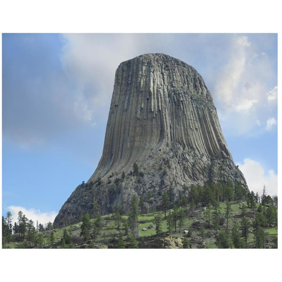 Devil's Tower National Monument showing famous basalt tower, sacred site for Native Americans, Wyoming-Paper Art-26&quotx20"