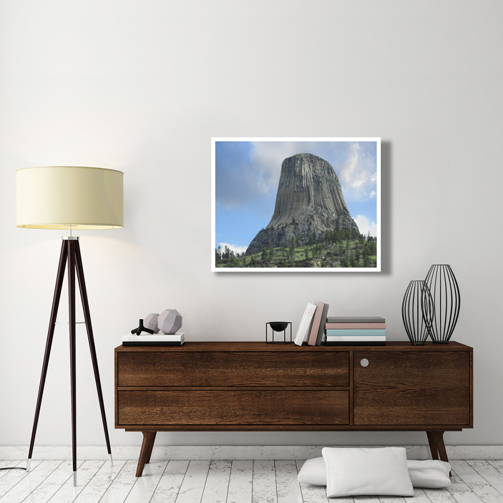Devil's Tower National Monument showing famous basalt tower, sacred site for Native Americans, Wyoming-Paper Art-42&quotx32"