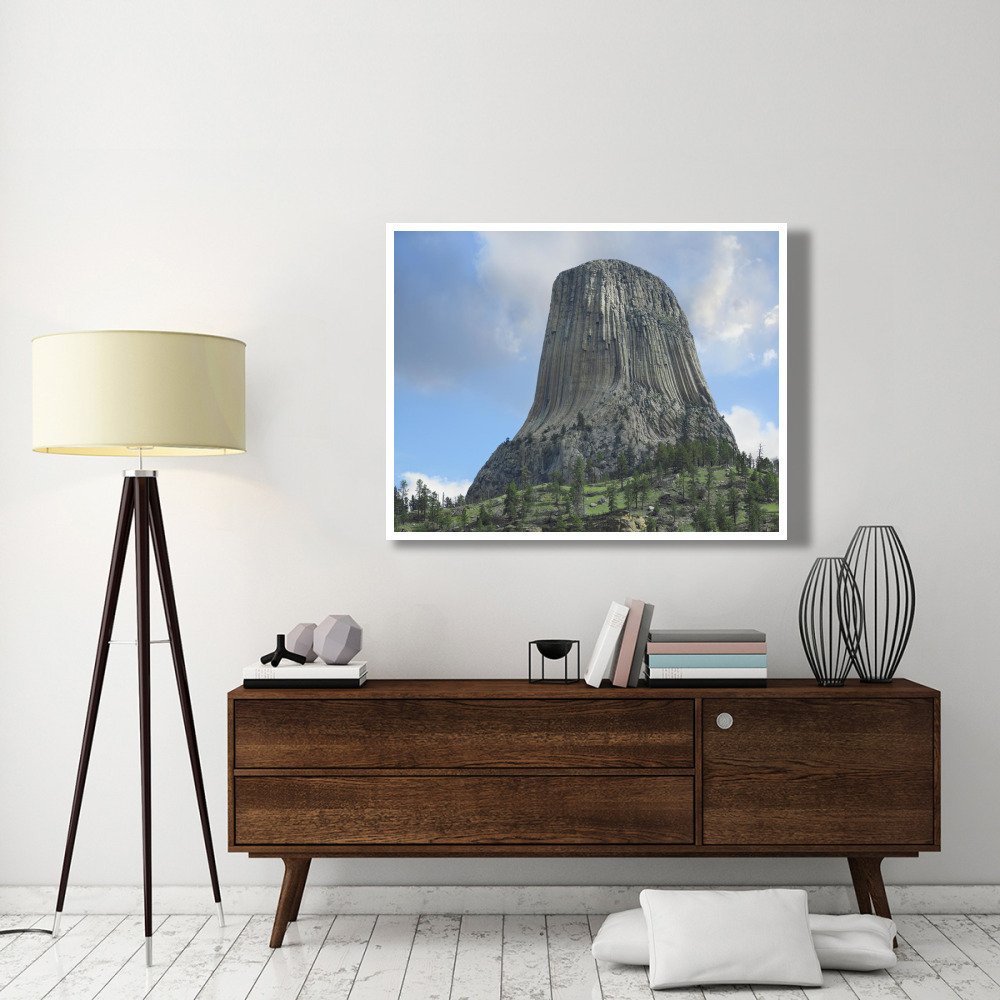 Devil's Tower National Monument showing famous basalt tower, sacred site for Native Americans, Wyoming-Paper Art-50&quotx38"