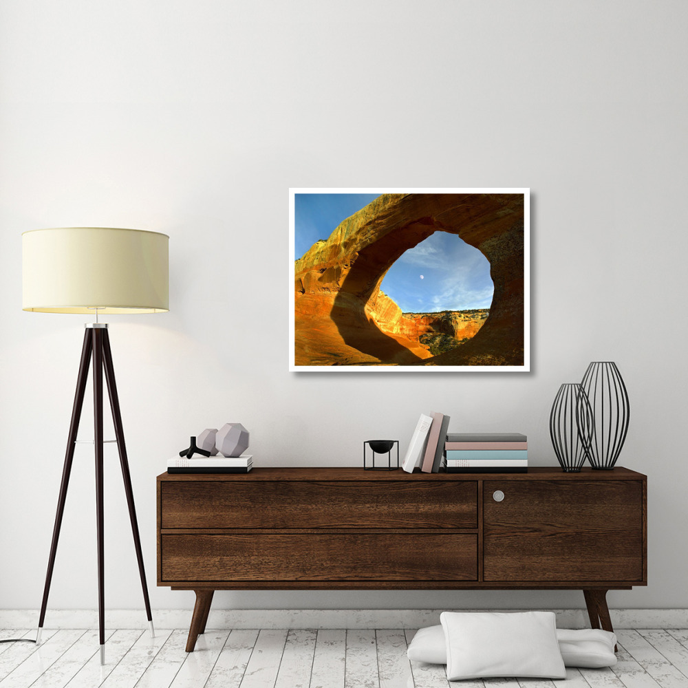 Wilson Arch with a span of 91 feet and height of 46 feet, made of entrada sandstone, Utah-Paper Art-42&quotx32"