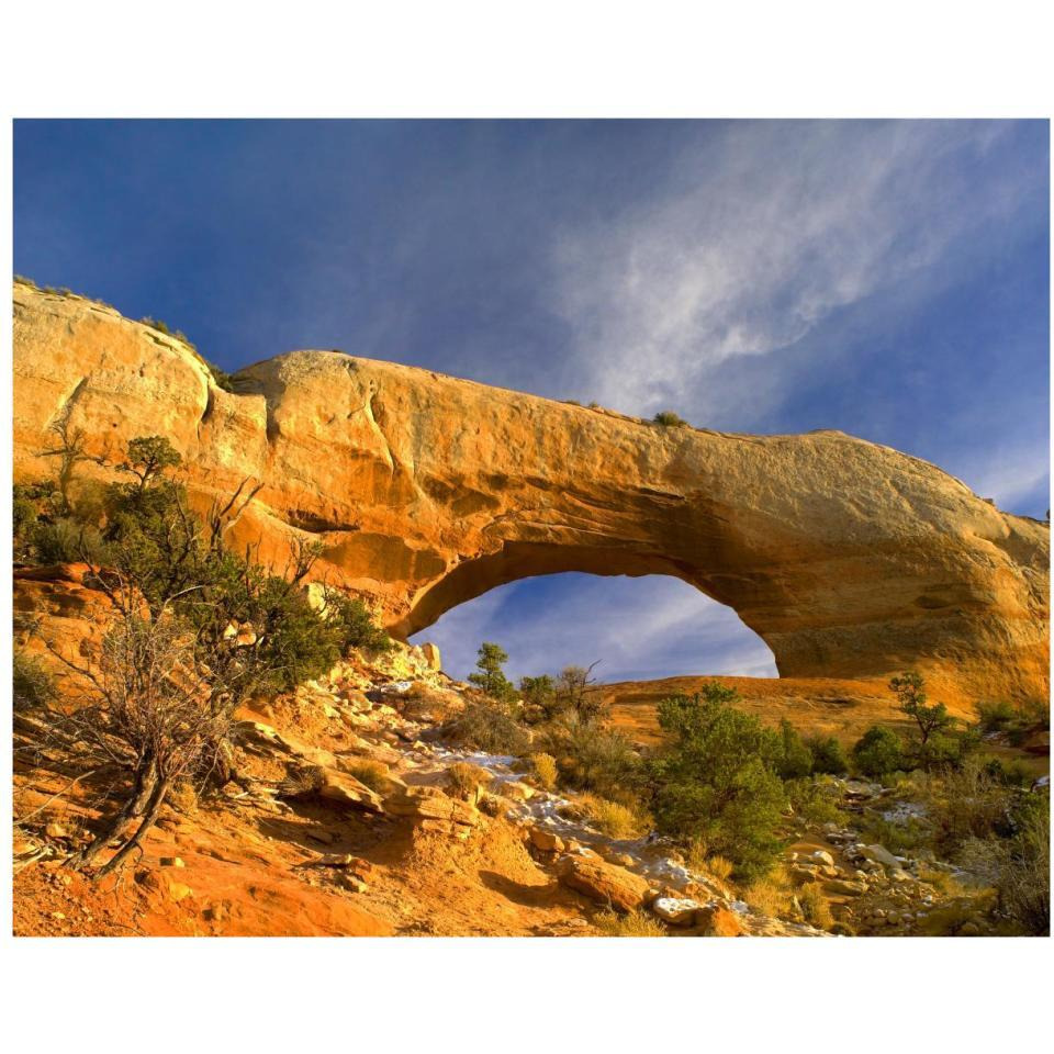 Wilson Arch with a span of 91 feet and height of 46 feet, made of entrada sandstone, Utah-Paper Art-37&quotx30"