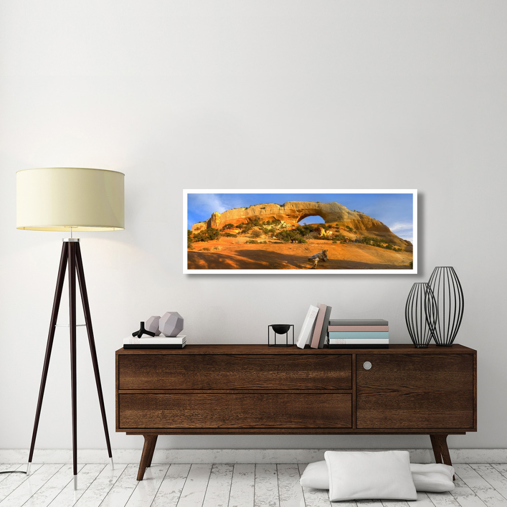 Wilson Arch with a span of 91 feet and height of 46 feet, made of entrada sandstone, Utah-Paper Art-56&quotx20"