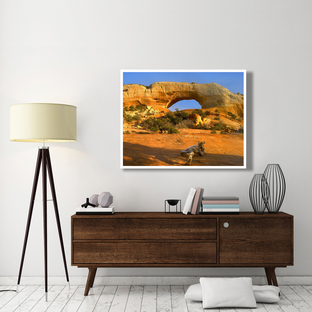 Wilson Arch with a span of 91 feet and height of 46 feet, made of entrada sandstone, Utah-Paper Art-50&quotx38"
