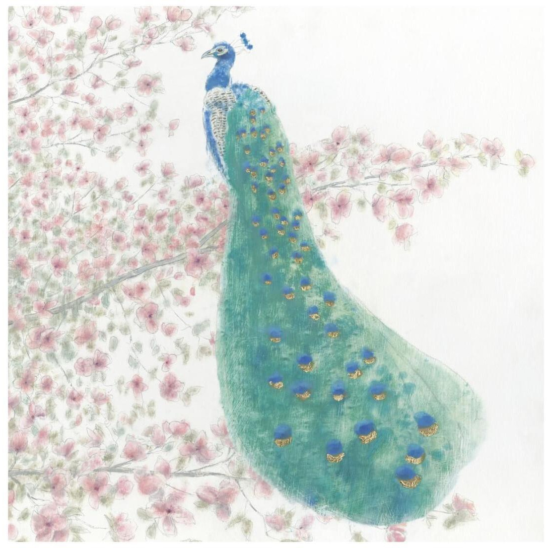 Spring Peacock II Bird -Paper Art-20&quotx20"
