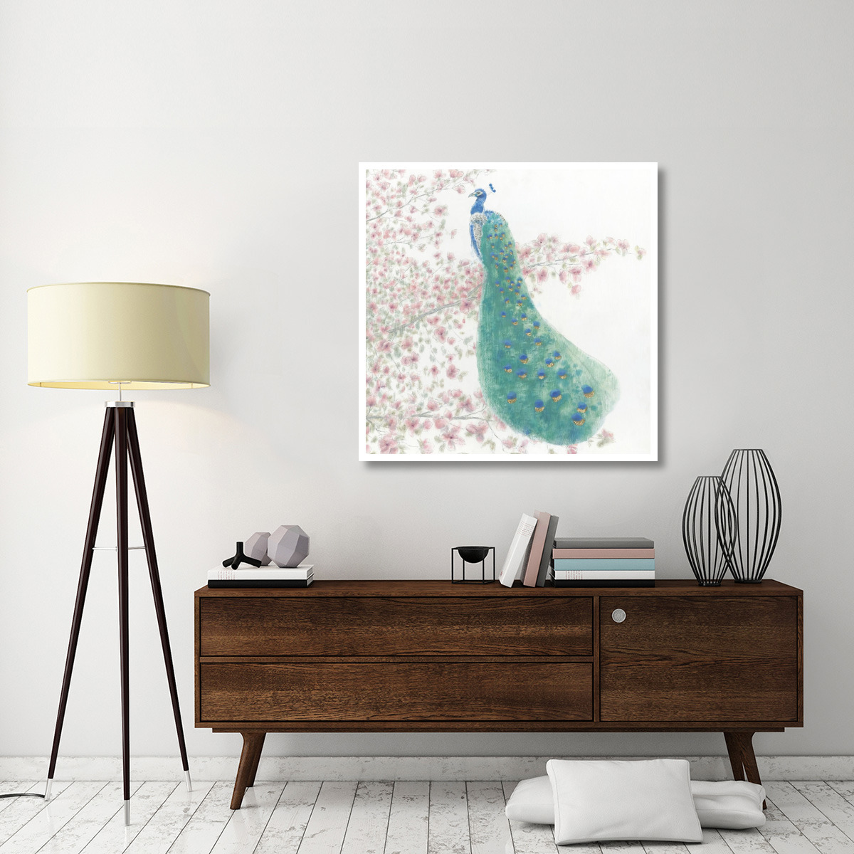 Spring Peacock II Bird -Paper Art-42&quotx42"