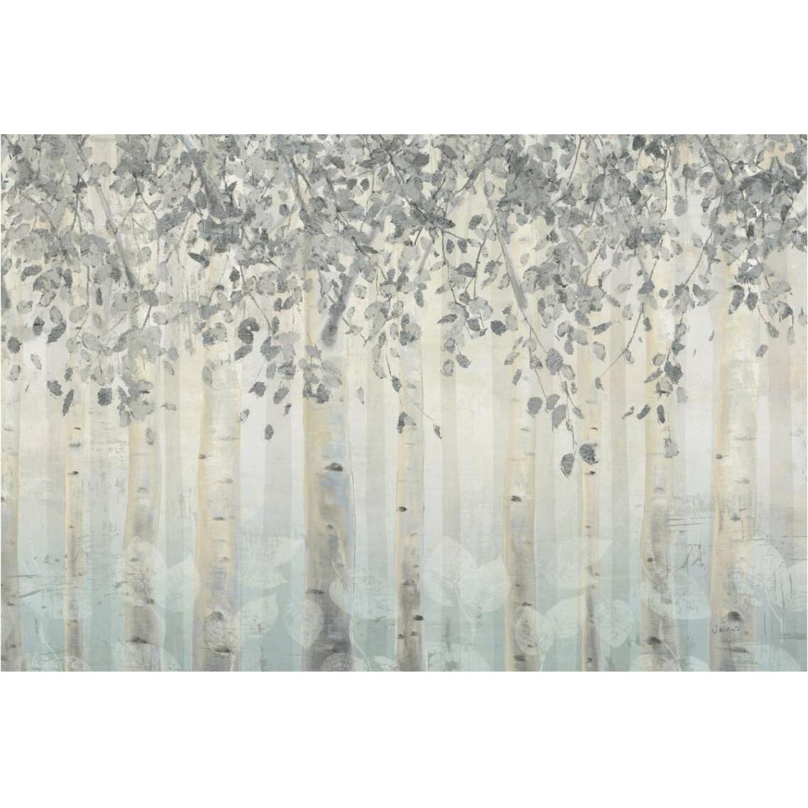 Silver and Gray Dream Forest I -Paper Art-38&quotx26"