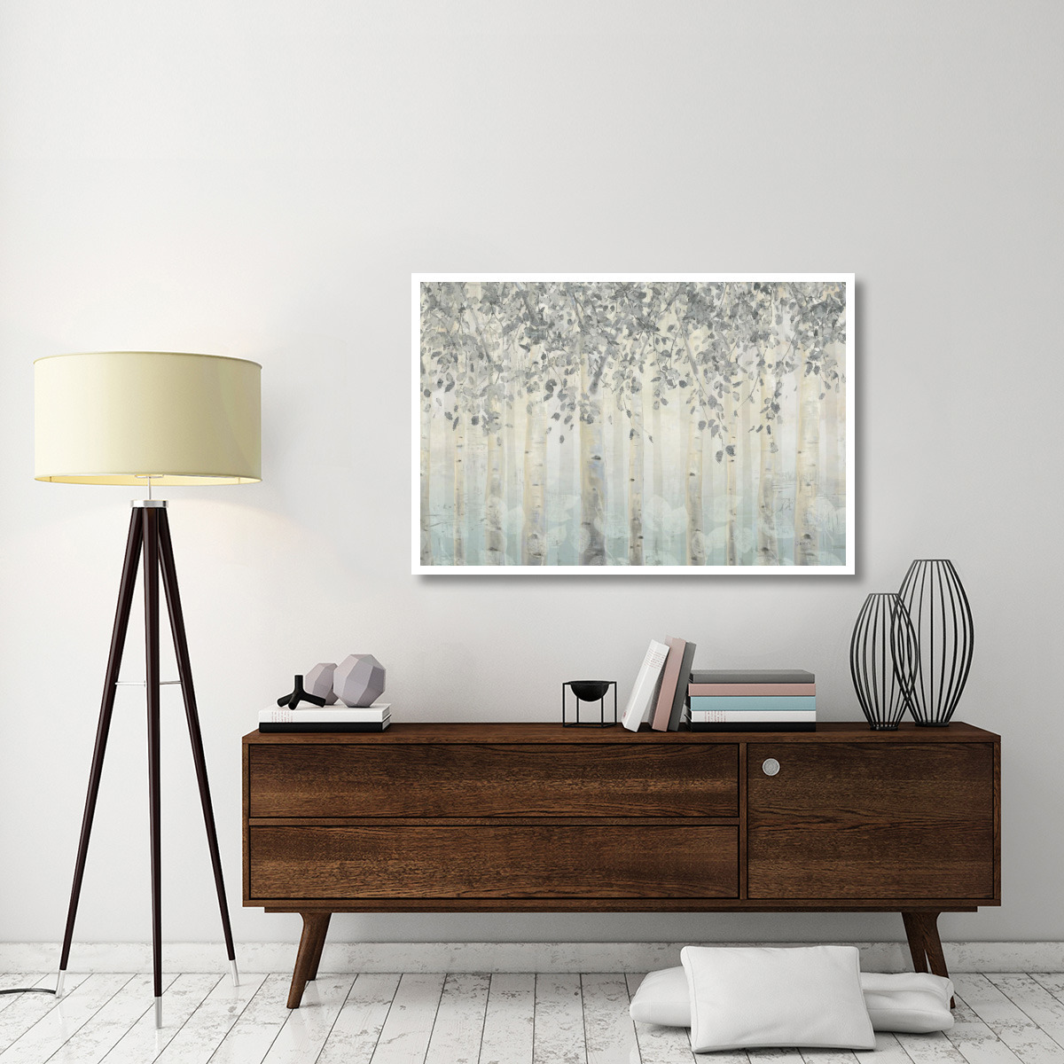 Silver and Gray Dream Forest I -Paper Art-50&quotx34"
