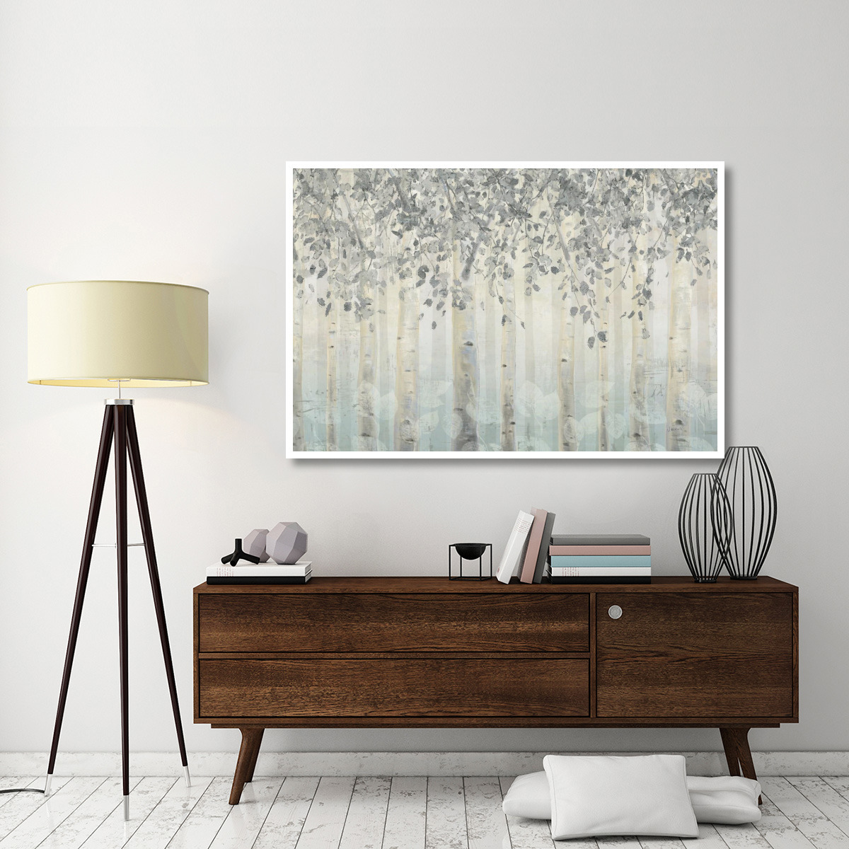 Silver and Gray Dream Forest I -Paper Art-62&quotx42"