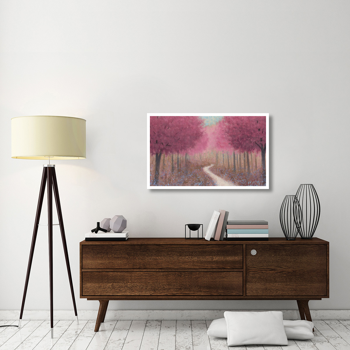 Forest Pathway Spring -Paper Art-42&quotx26"