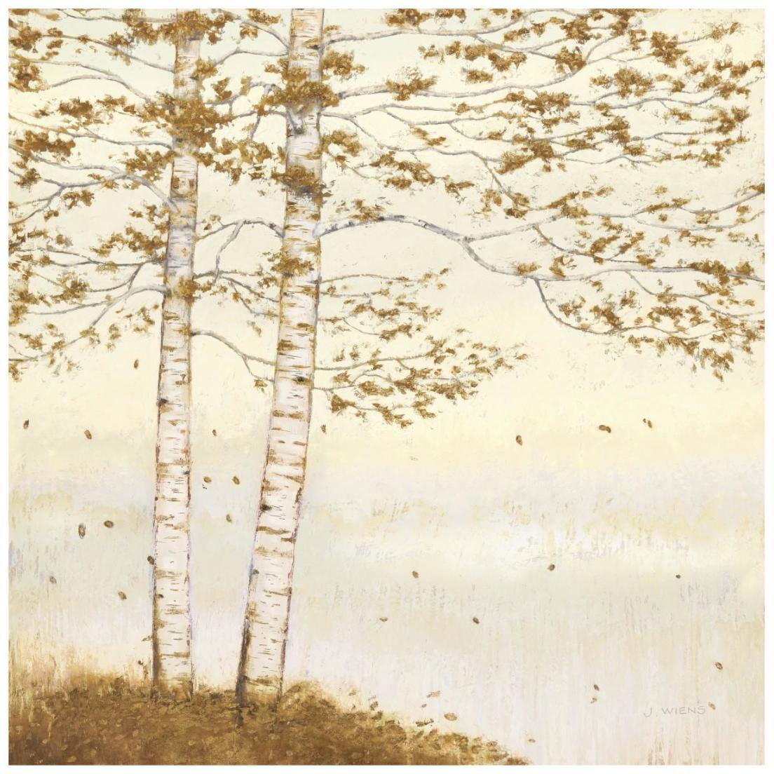Golden Birch I Off White -Paper Art-20&quotx20"