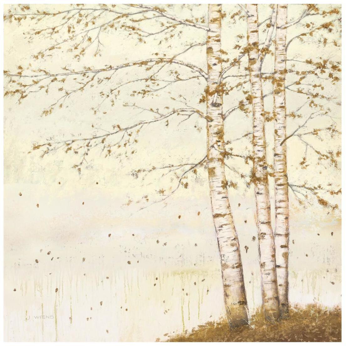 Golden Birch II Off White -Paper Art-20&quotx20"