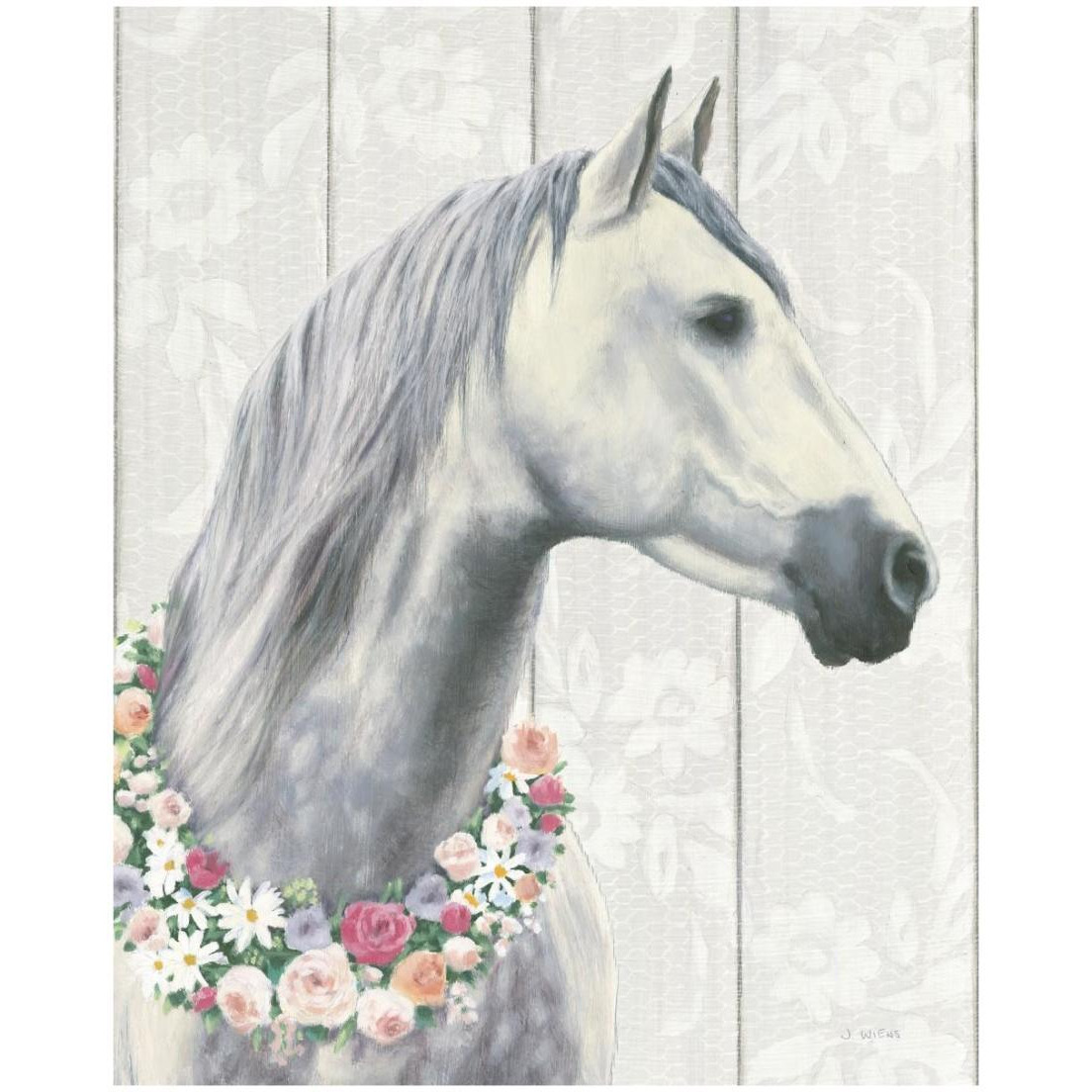 Spirit Stallion I on Wood -Paper Art-18&quotx22"