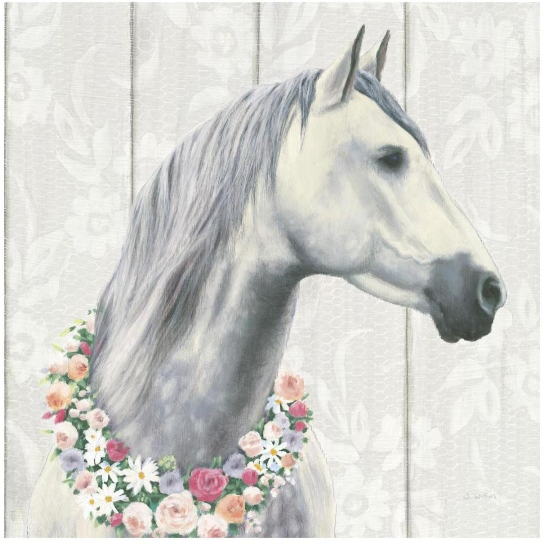 Spirit Stallion I on Wood -Paper Art-20&quotx20"