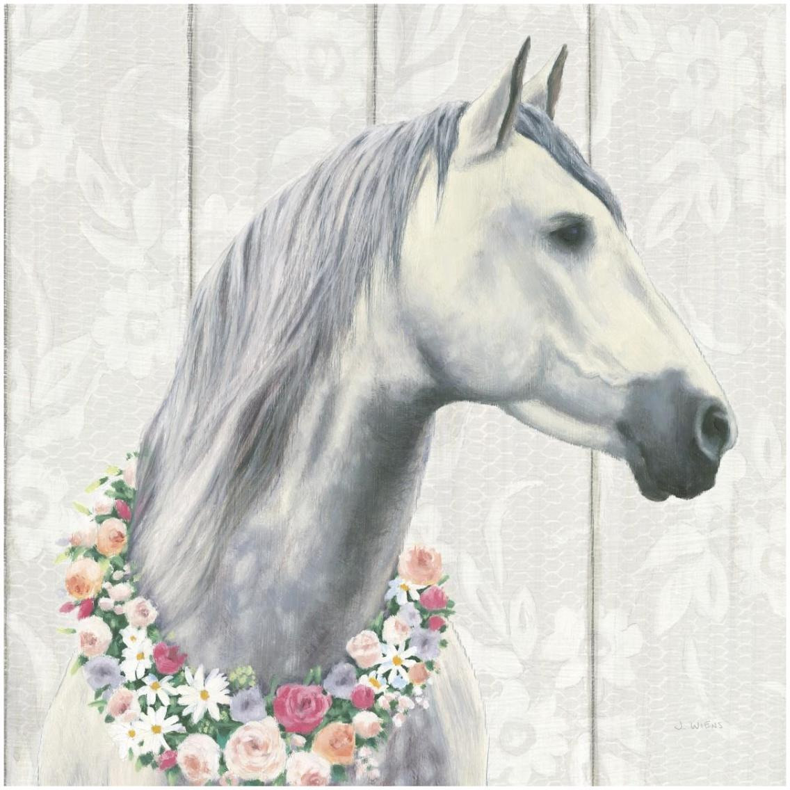 Spirit Stallion I on Wood -Paper Art-32&quotx32"