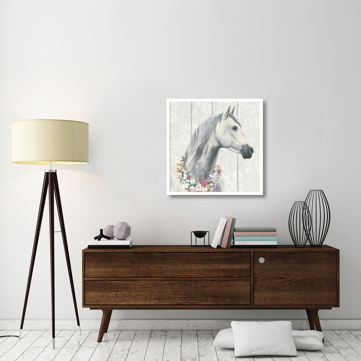 Spirit Stallion I on Wood -Paper Art-32&quotx32"