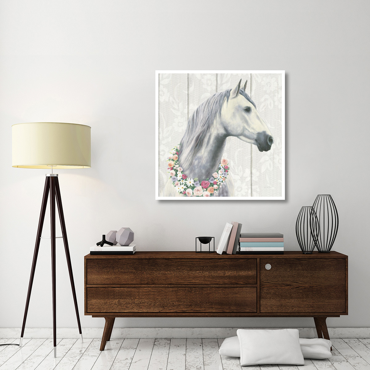 Spirit Stallion I on Wood -Paper Art-42&quotx42"