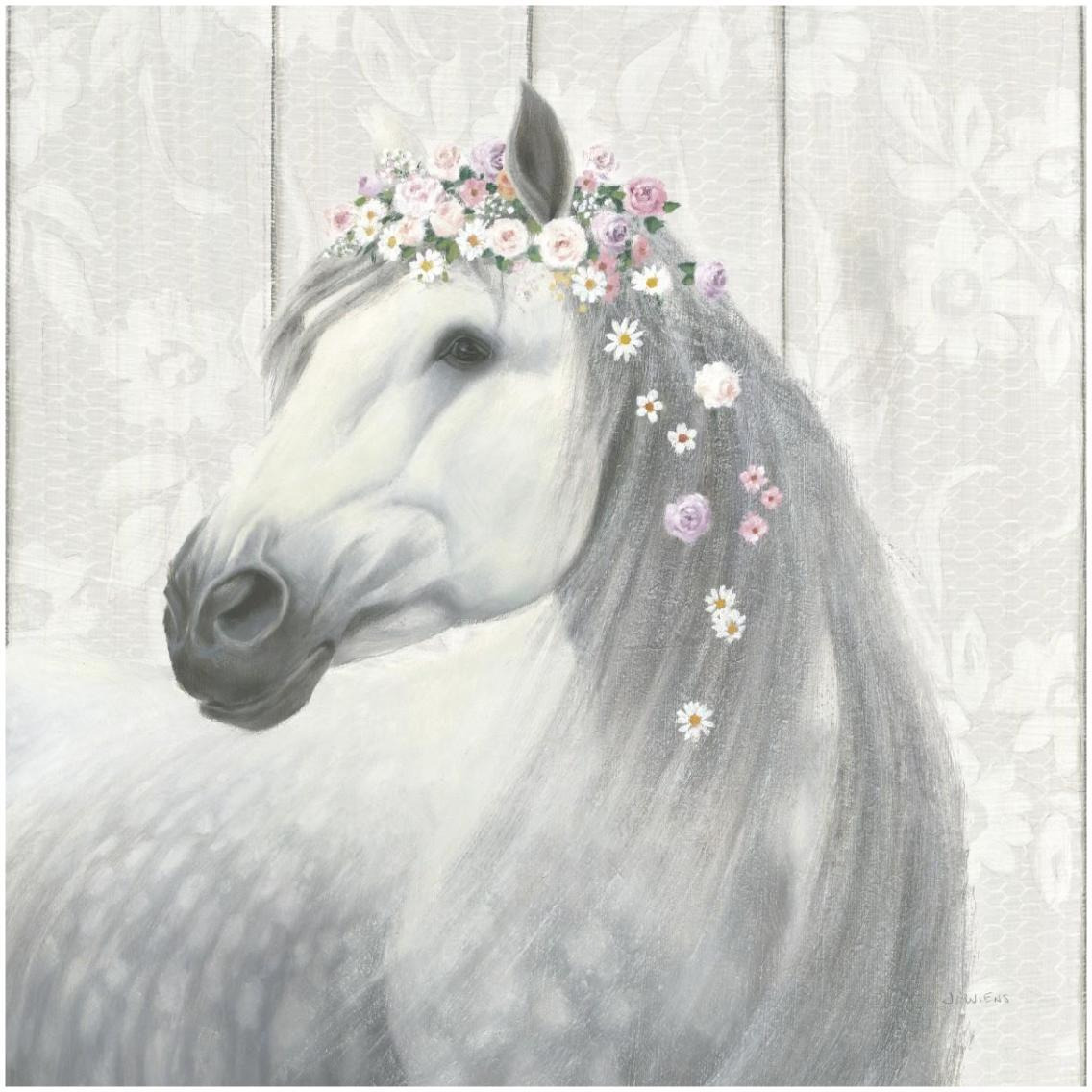 Spirit Stallion II on Wood -Paper Art-32&quotx32"