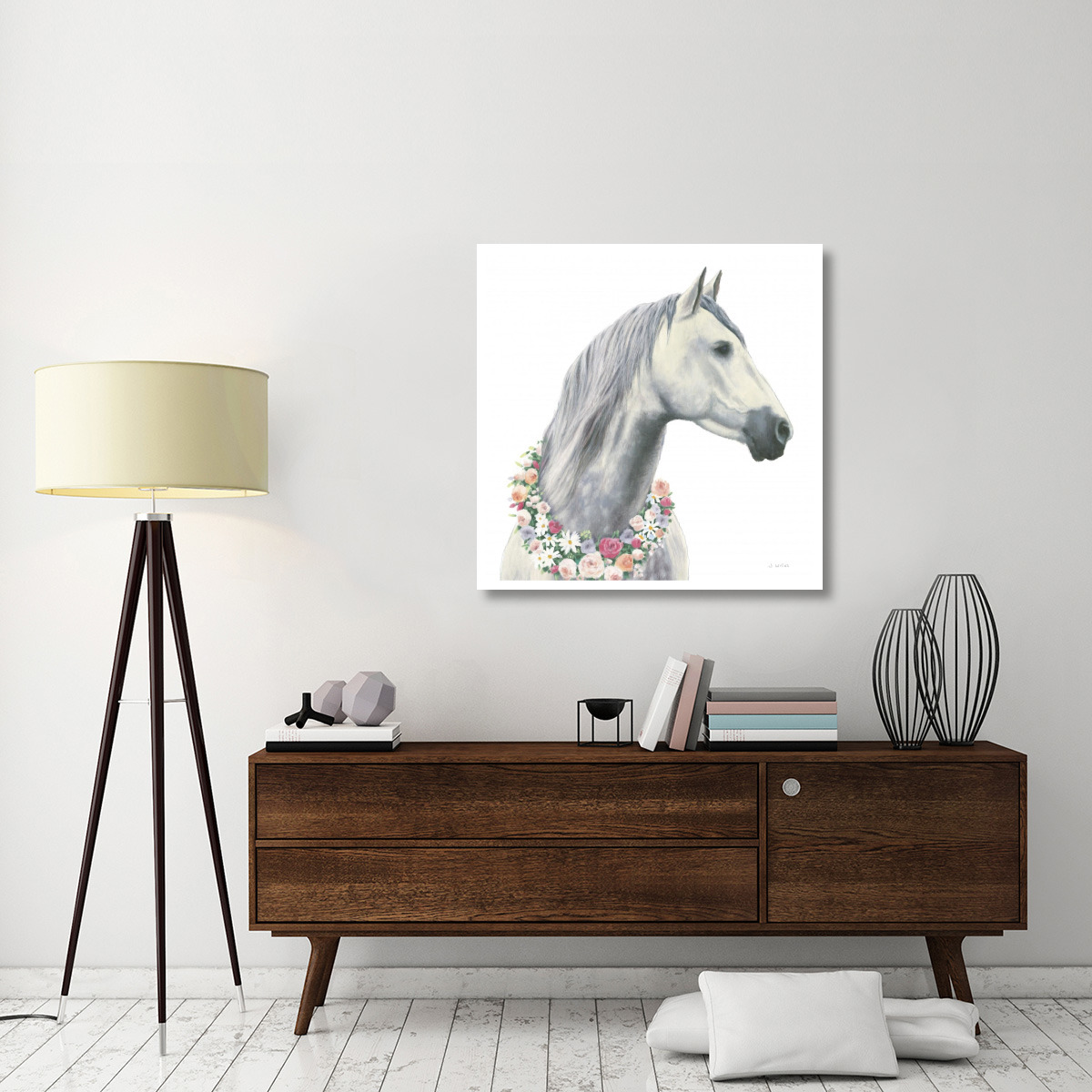 Spirit Stallion I Square -Paper Art-38&quotx38"