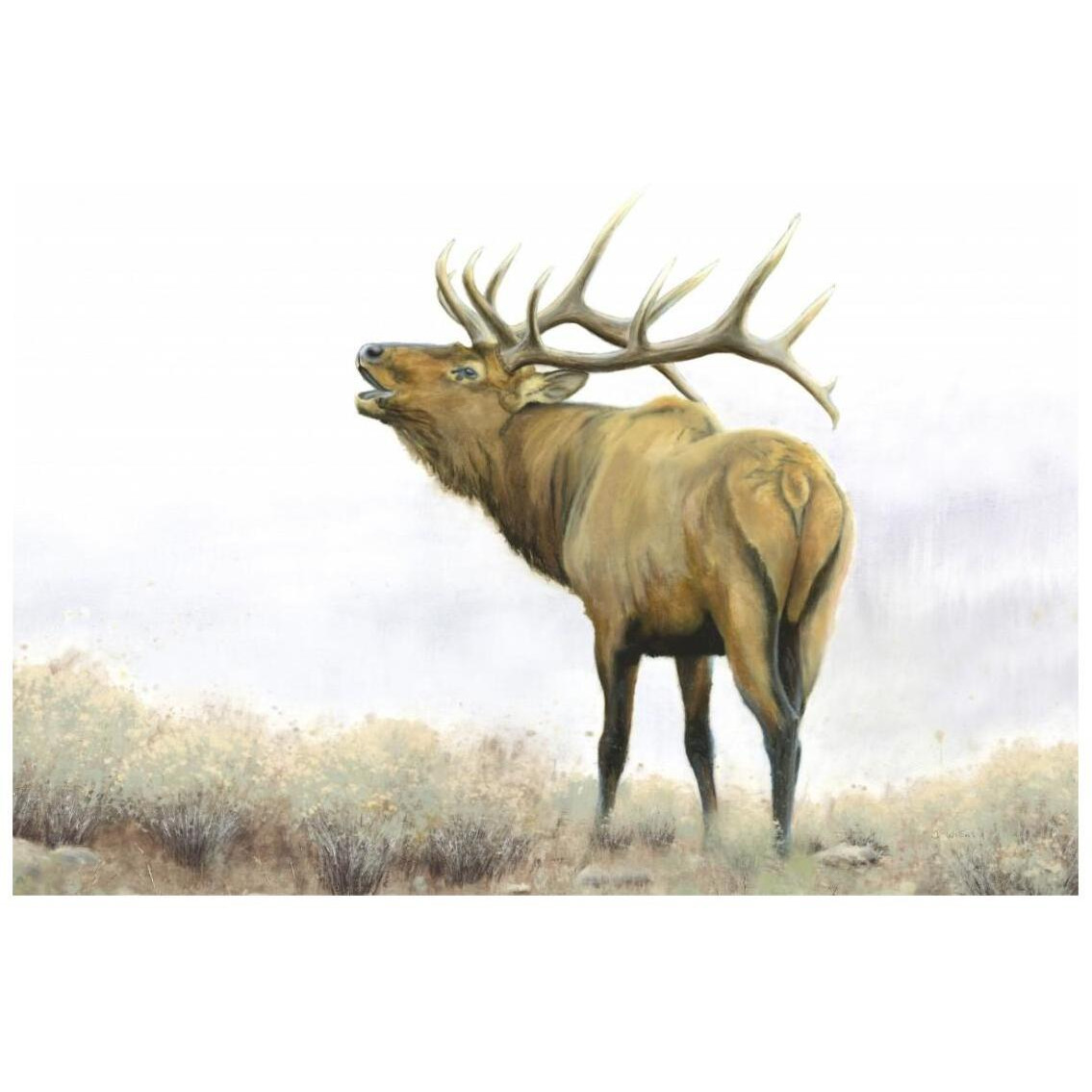 Majestic Elk Brown -Paper Art-26&quotx18"