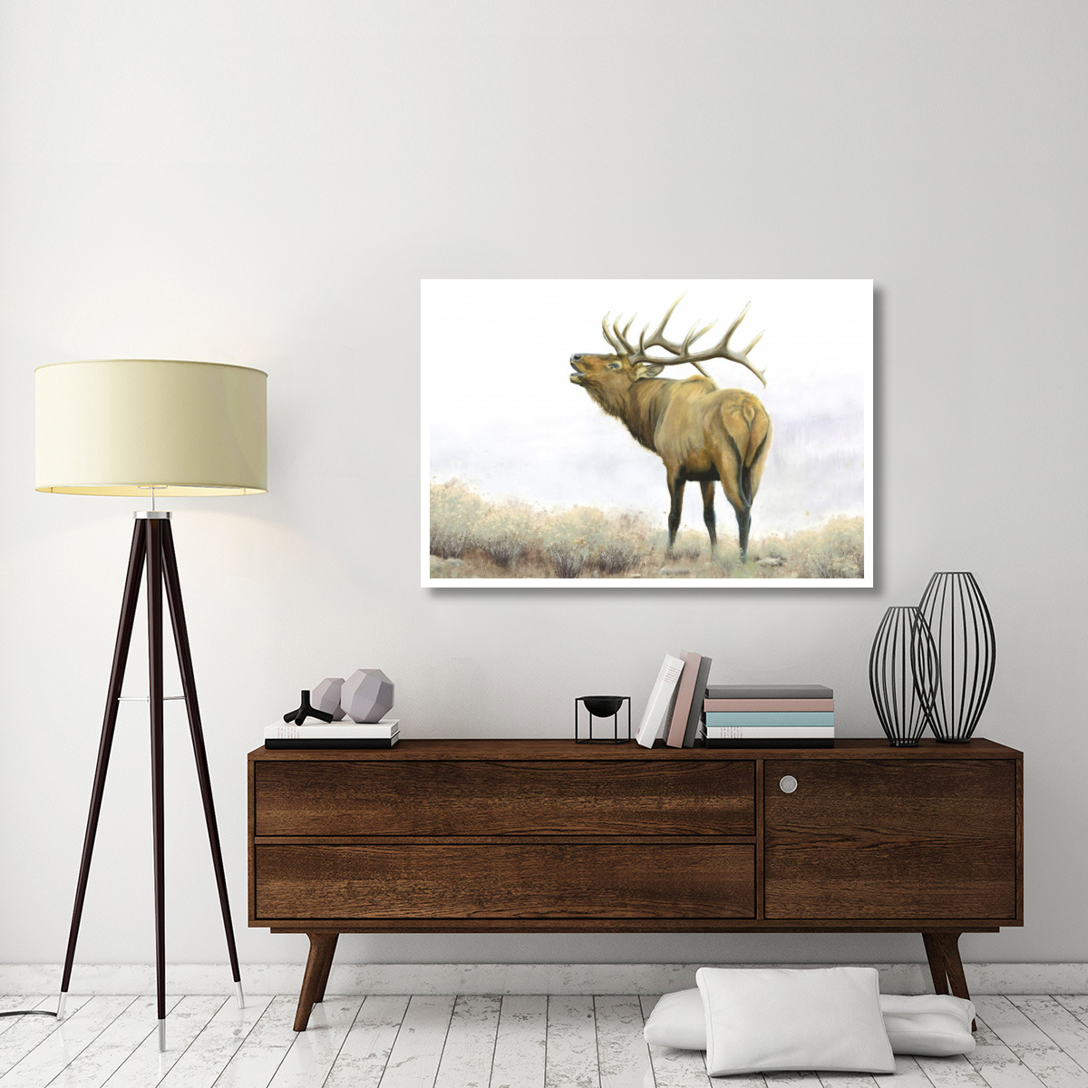 Majestic Elk Brown -Paper Art-50&quotx34"