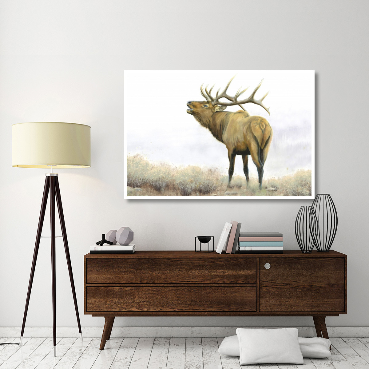 Majestic Elk Brown -Paper Art-62&quotx42"
