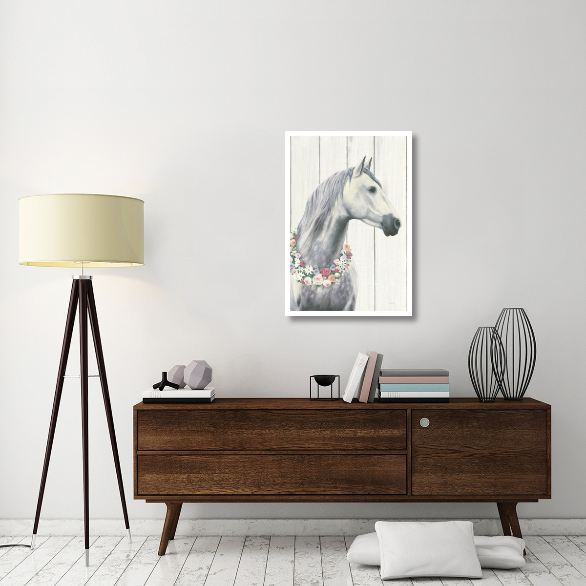 Spirit Stallion I on Wood no Lace -Paper Art-26&quotx38"