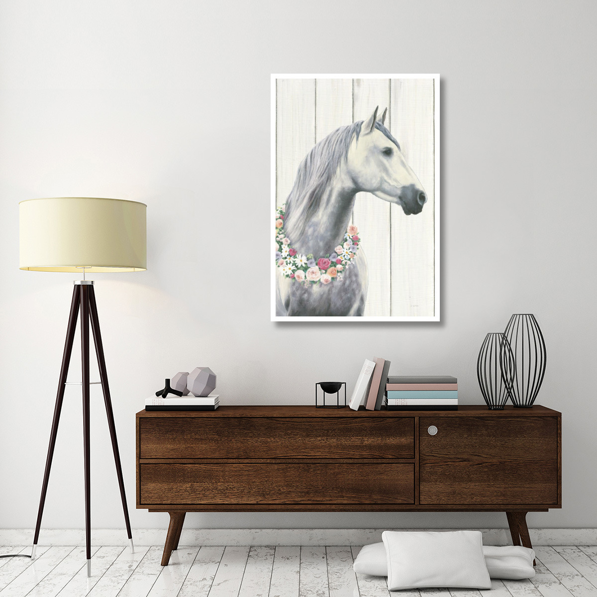 Spirit Stallion I on Wood no Lace -Paper Art-34&quotx50"