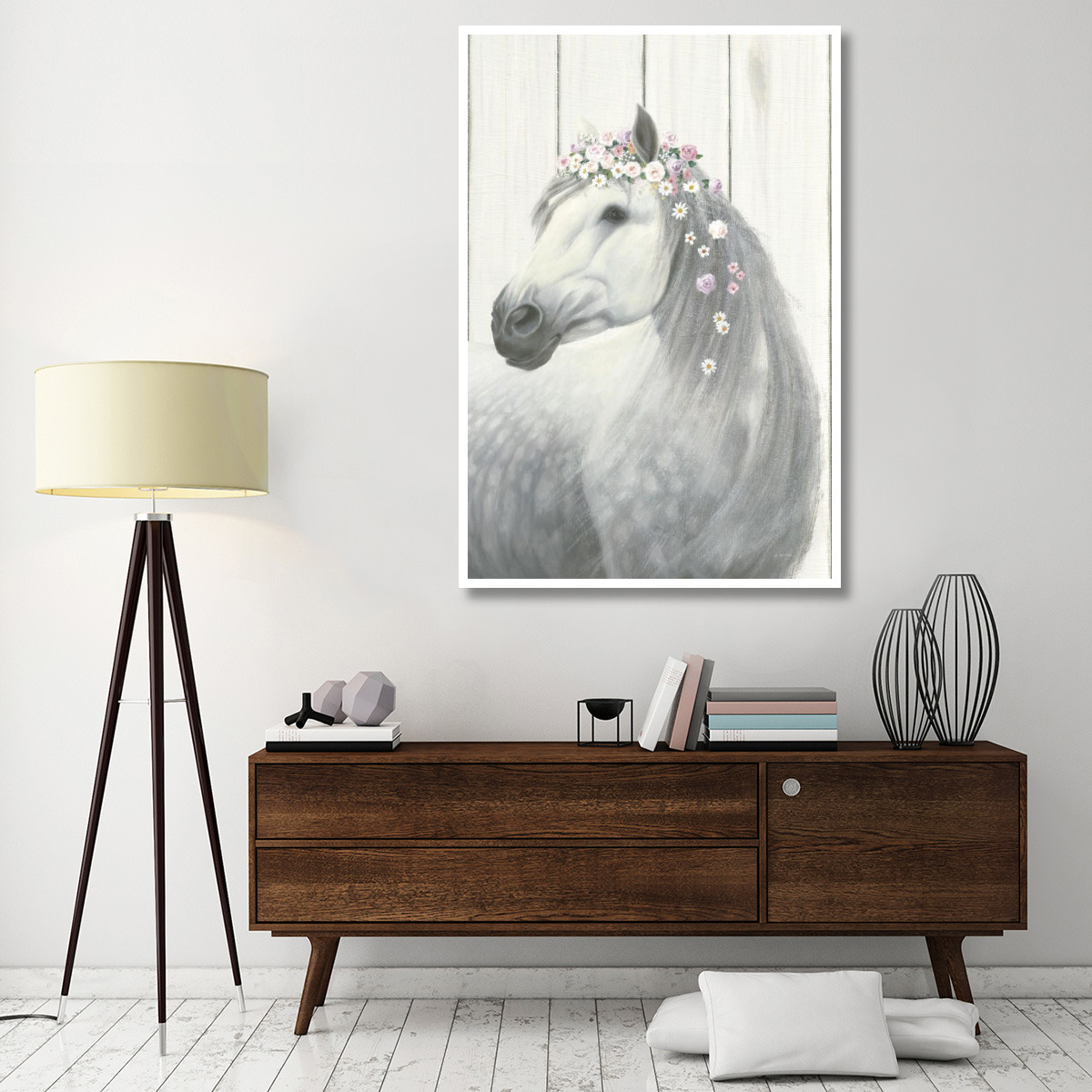 Spirit Stallion II on Wood no Lace -Paper Art-42&quotx62"