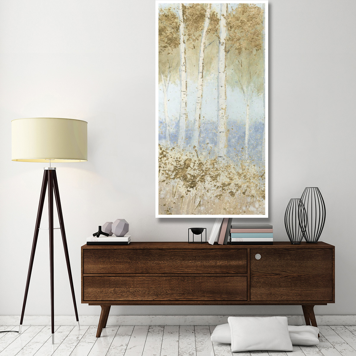 Summer Birches II -Paper Art-38&quotx74"
