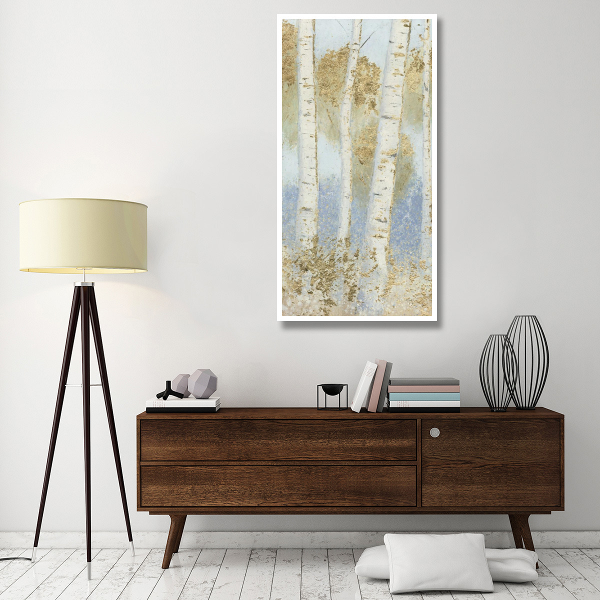 Summer Birches III -Paper Art-32&quotx62"